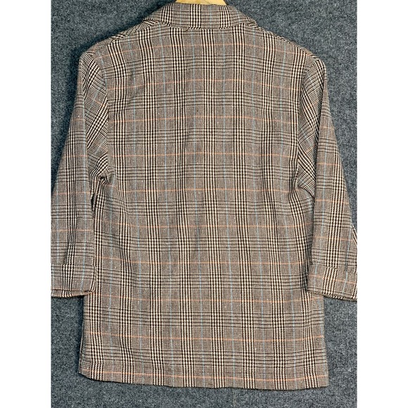 Miou Muse Blazer Jacket Double Breasted Houndstooth Plaid Brown Womens Size XS - Picture 5 of 10